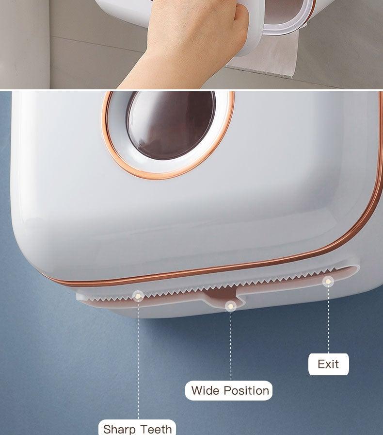 Toilet Paper Holder Stand Wall Mounted Waterproof Paper Towel Dispenser Holder Tissue Box Toilet Roll Holder For Toilet Paper Toilet Paper Roll Holder With Shelf And Drawer Adhesive Bathroom Tissue Box Holder Wall Mount Facial Toilet Tissue Paper Storage Stevvex