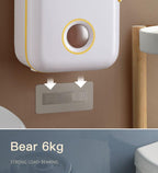 Toilet Paper Holder Stand Wall Mounted Waterproof Paper Towel Dispenser Holder Tissue Box Toilet Roll Holder For Toilet Paper Toilet Paper Roll Holder With Shelf And Drawer Adhesive Bathroom Tissue Box Holder Wall Mount Facial Toilet Tissue Paper Storage Stevvex