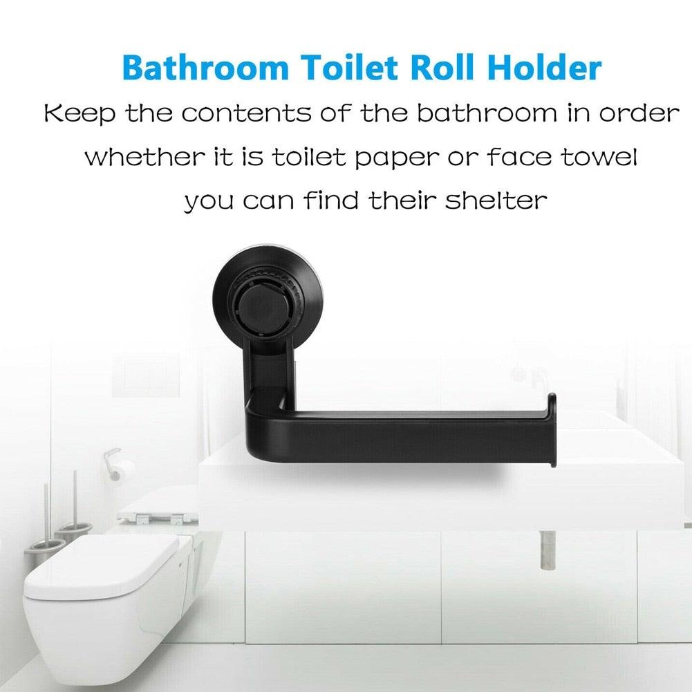 Toilet Paper Holder Super Storage Suction Cup Wall Mount Removable Rack Suction Cup Toilet Paper Holder  Wall Mount Plastic Tissue Roll Dispenser For Bathroom And Kitchen Stevvex