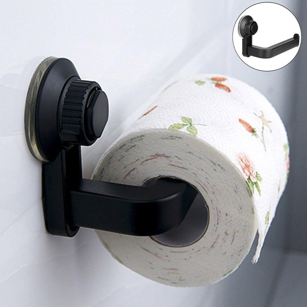 Toilet Paper Holder Super Storage Suction Cup Wall Mount Removable Rack Suction Cup Toilet Paper Holder  Wall Mount Plastic Tissue Roll Dispenser For Bathroom And Kitchen Stevvex