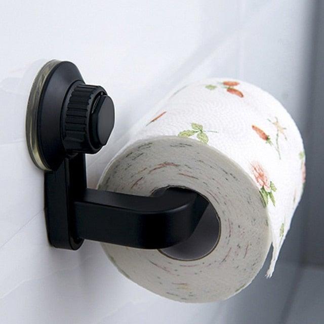 Toilet Paper Holder Super Storage Suction Cup Wall Mount Removable Rack Suction Cup Toilet Paper Holder  Wall Mount Plastic Tissue Roll Dispenser For Bathroom And Kitchen Stevvex