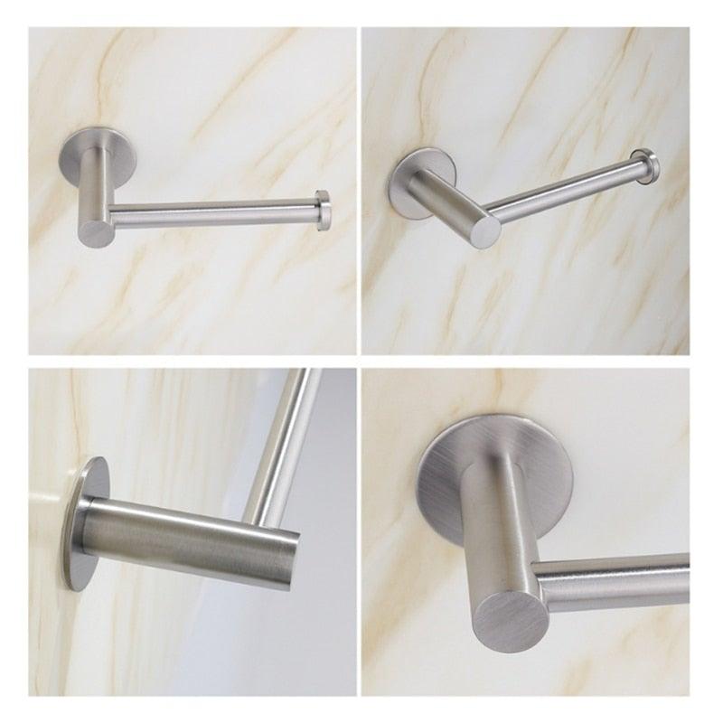 Toilet Wall Mount Toilet Paper Holder Stainless Steel Bathroom Kitchen Roll Paper Accessory Tissue Towel Accessories  Holders Modern Paper Roll Holder Wall Mount Tissue Roll Rack Stevvex