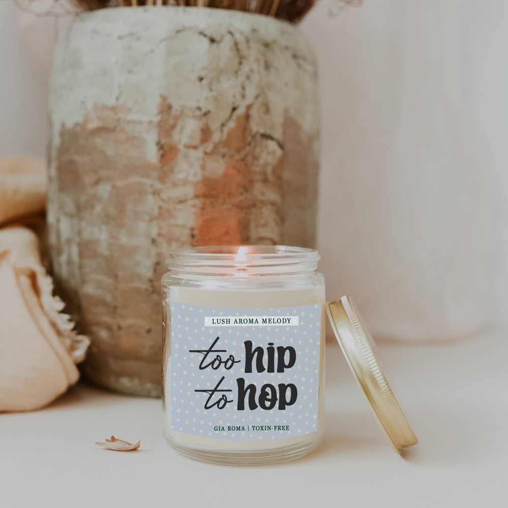 Luxury Bergamot Citrus Candle With Tobacco Flower Notes Lush Scented Jar BandsCo Straps