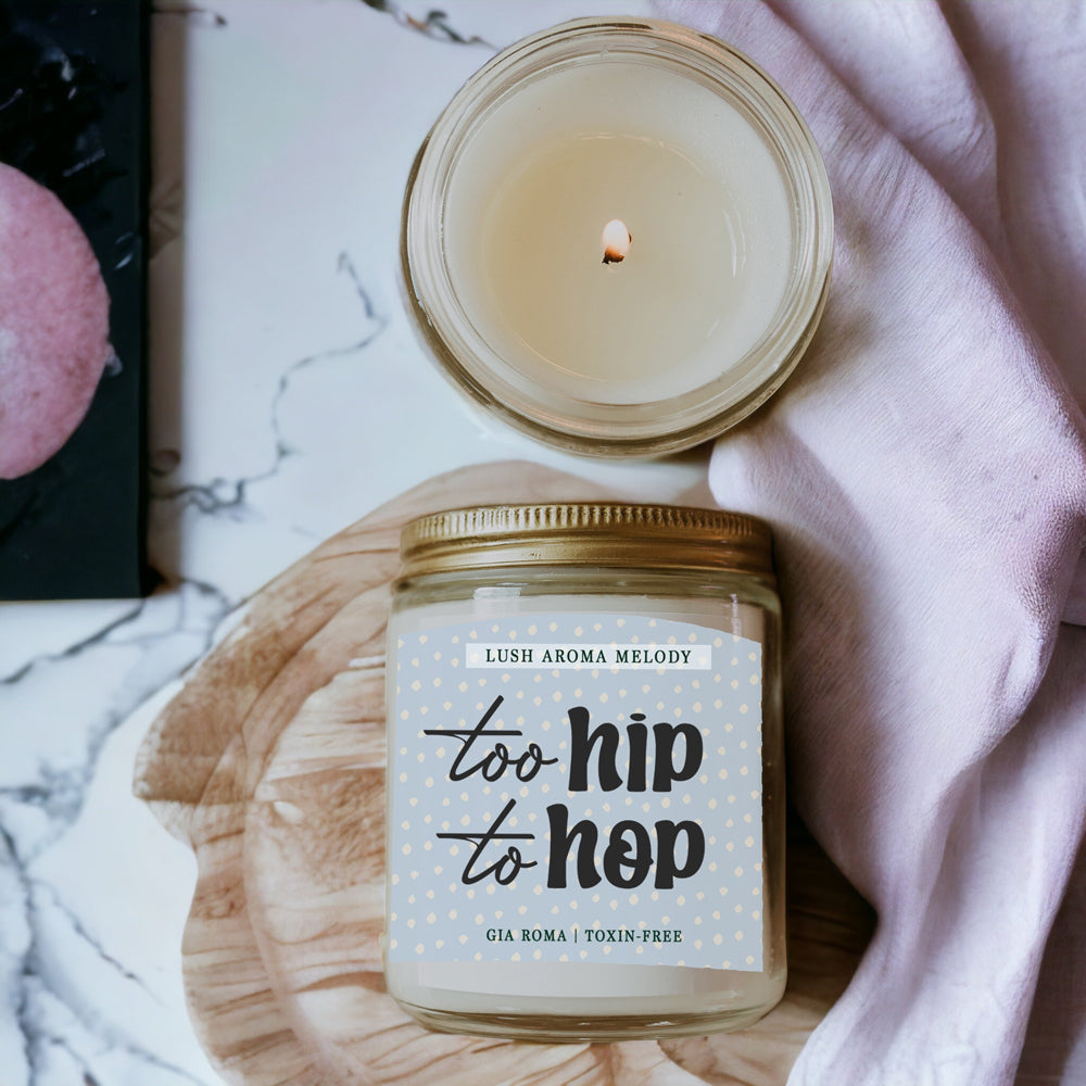 Luxury Bergamot Citrus Candle With Tobacco Flower Notes Lush Scented Jar BandsCo Straps