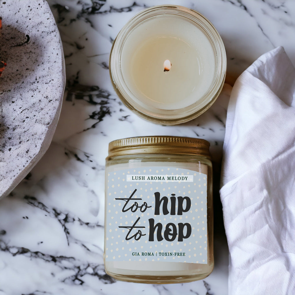 Luxury Bergamot Citrus Candle With Tobacco Flower Notes Lush Scented Jar BandsCo Straps