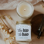 Luxury Bergamot Citrus Candle With Tobacco Flower Notes Lush Scented Jar BandsCo Straps
