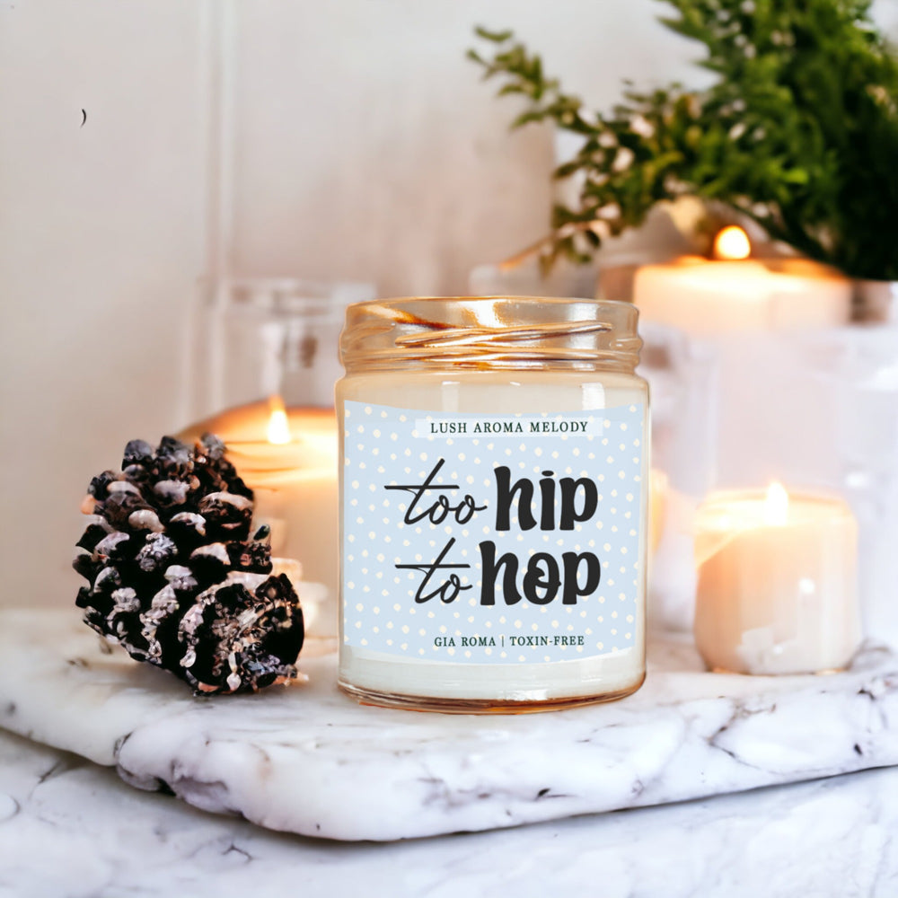 Luxury Bergamot Citrus Candle With Tobacco Flower Notes Lush Scented Jar BandsCo Straps
