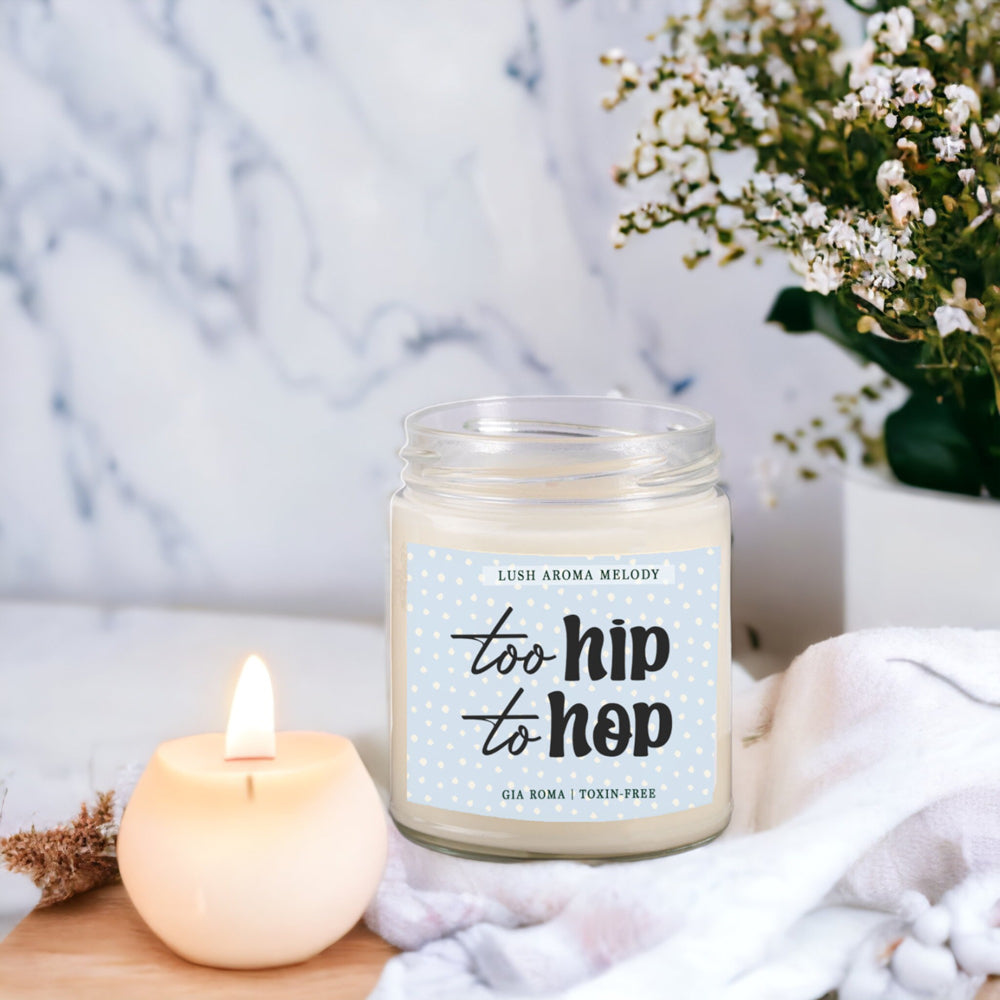 Luxury Bergamot Citrus Candle With Tobacco Flower Notes Lush Scented Jar BandsCo Straps