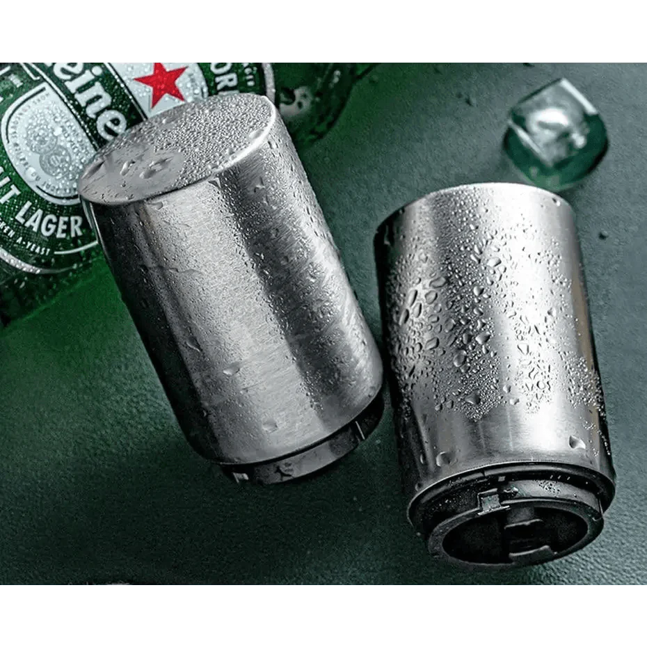Automatic Beer Bottle Opener Magnet Beer Opener Stainless Steel Push Down Opener Wine Beer Soda Cap Opener Kitchen Accessories Stevvex