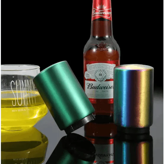 Automatic Beer Bottle Opener Magnet Beer Opener Stainless Steel Push Down Opener Wine Beer Soda Cap Opener Kitchen Accessories Stevvex