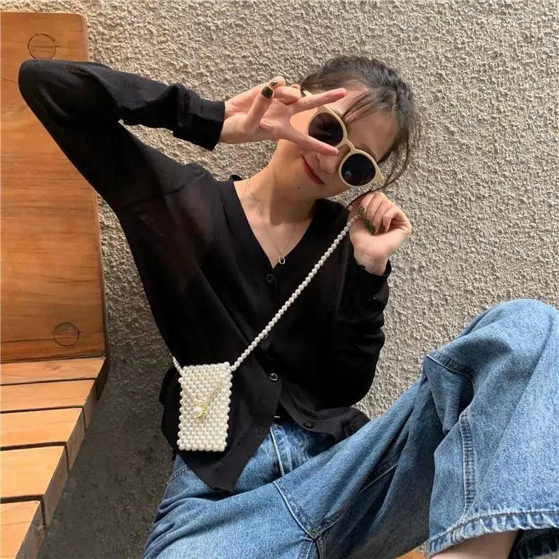 Cardigan For Women Long Sleeve Cardigan Summer Cropped Cardigan Knitted V neck Thin Ice Silk Sweaters Sunscreen Shirt Tops Stevvex