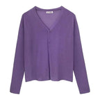 Cardigan For Women Long Sleeve Cardigan Summer Cropped Cardigan Knitted V neck Thin Ice Silk Sweaters Sunscreen Shirt Tops Stevvex