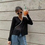 Cardigan For Women Long Sleeve Cardigan Summer Cropped Cardigan Knitted V neck Thin Ice Silk Sweaters Sunscreen Shirt Tops Stevvex