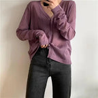 Cardigan For Women Long Sleeve Cardigan Summer Cropped Cardigan Knitted V neck Thin Ice Silk Sweaters Sunscreen Shirt Tops Stevvex