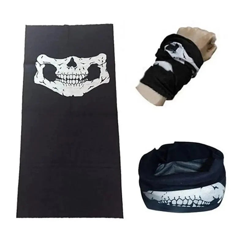 Top Quality Cycling Mask Headwear Halloween Skull Wrap Scarf Warm Washable Headband Breathable Running Bandana Outdoor Sports Equipment Stevvex