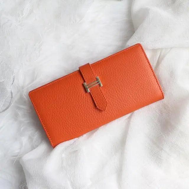 Genuine Leather Wallets, Coin Purses For Female Vintage Style Solid Colors Thin Clutch Phone Bag Wallet for Women and Girls Stevvex