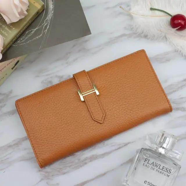 Genuine Leather Wallets, Coin Purses For Female Vintage Style Solid Colors Thin Clutch Phone Bag Wallet for Women and Girls Stevvex