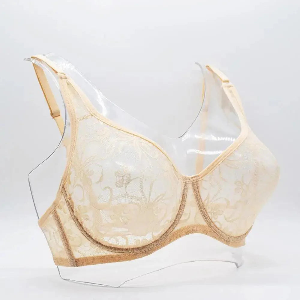 Plus Size Lace Bras For Women Underwired Bralette Womens Underwear Delicate Embroidery Lingerie Brassiere Stevvex