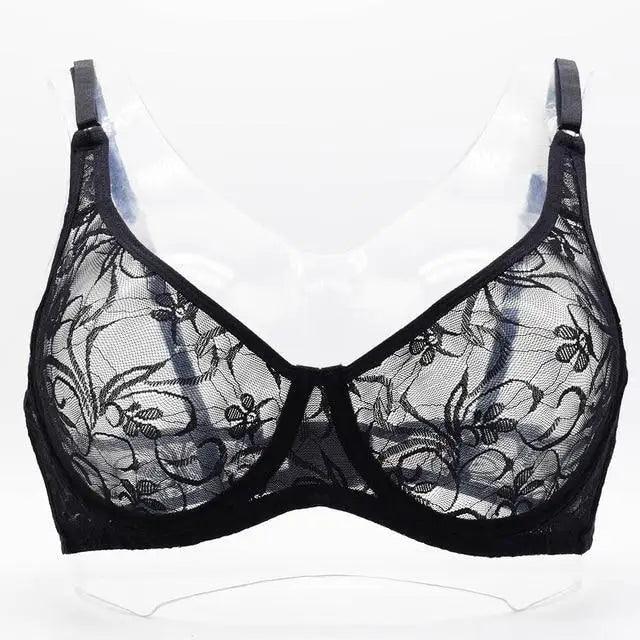 Plus Size Lace Bras For Women Underwired Bralette Womens Underwear Delicate Embroidery Lingerie Brassiere Stevvex