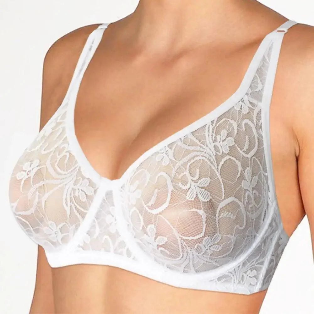 Plus Size Lace Bras For Women Underwired Bralette Womens Underwear Delicate Embroidery Lingerie Brassiere Stevvex