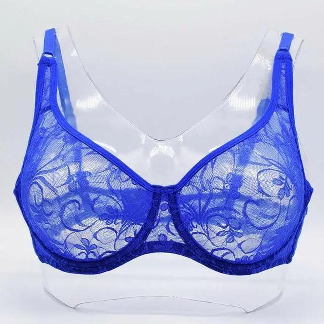 Plus Size Lace Bras For Women Underwired Bralette Womens Underwear Delicate Embroidery Lingerie Brassiere Stevvex