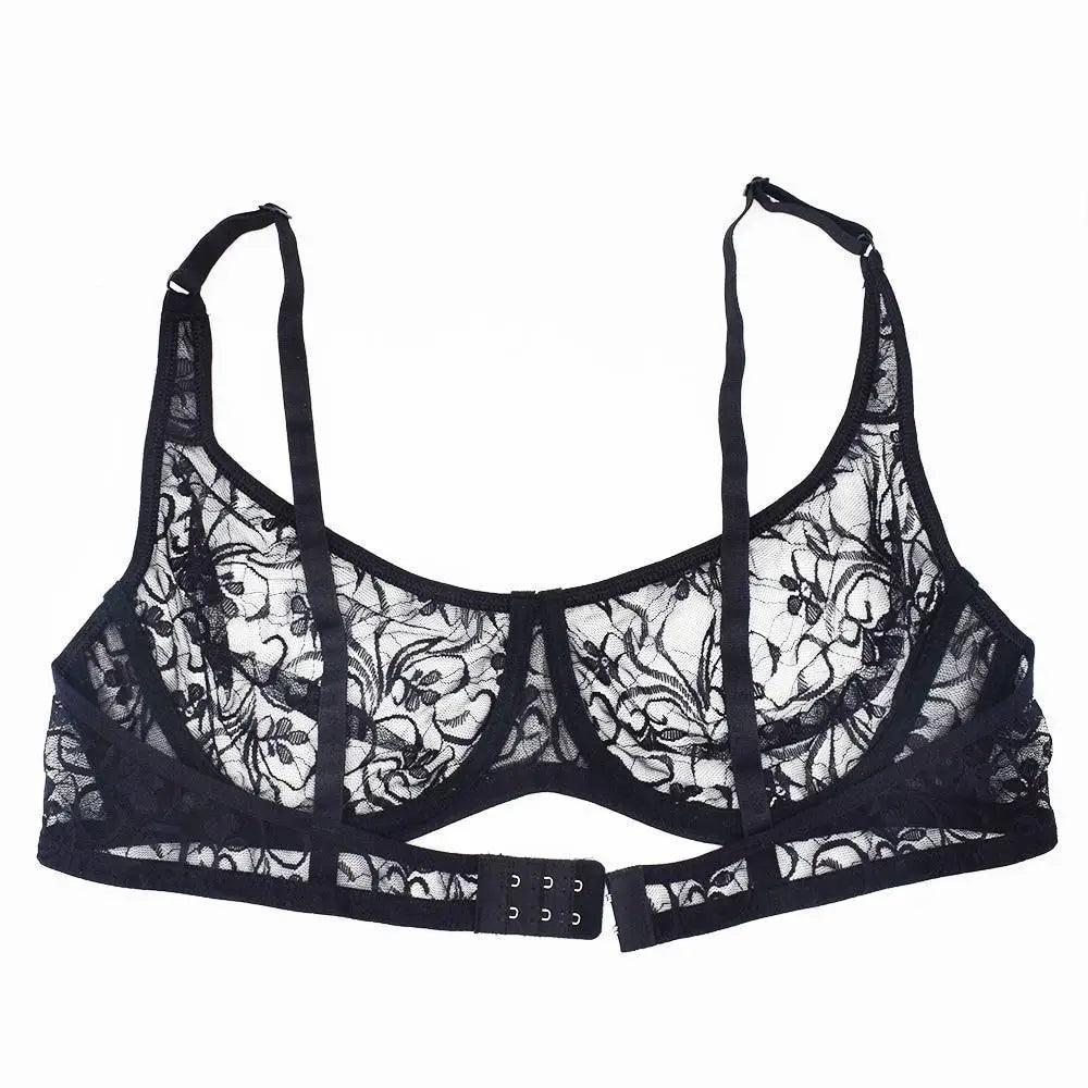 Plus Size Lace Bras For Women Underwired Bralette Womens Underwear Delicate Embroidery Lingerie Brassiere Stevvex