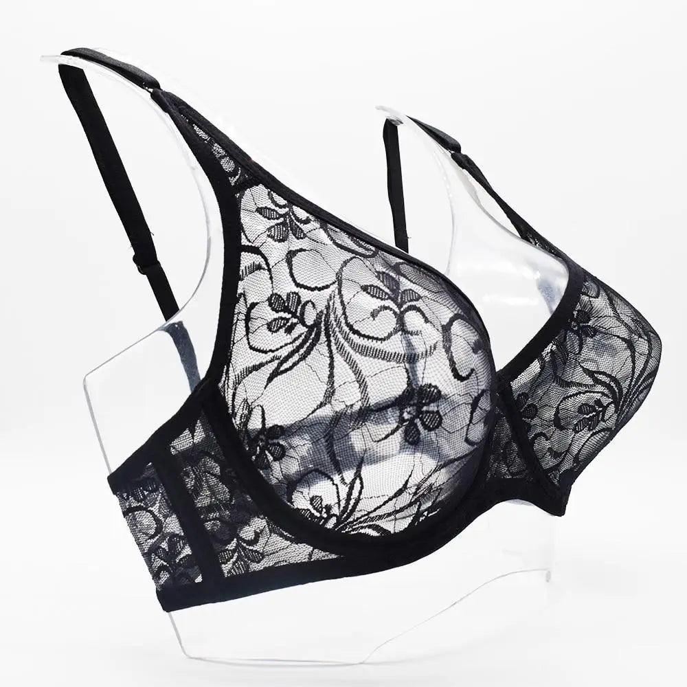 Plus Size Lace Bras For Women Underwired Bralette Womens Underwear Delicate Embroidery Lingerie Brassiere Stevvex