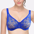 Plus Size Lace Bras For Women Underwired Bralette Womens Underwear Delicate Embroidery Lingerie Brassiere Stevvex
