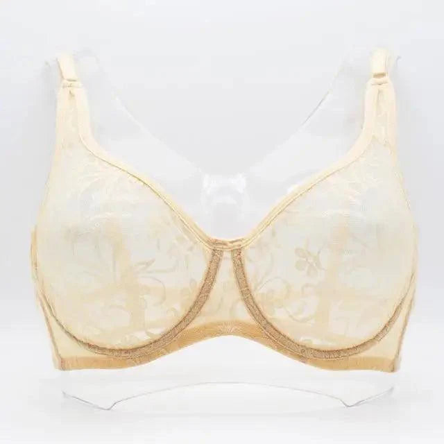 Plus Size Lace Bras For Women Underwired Bralette Womens Underwear Delicate Embroidery Lingerie Brassiere Stevvex
