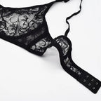 Plus Size Lace Bras For Women Underwired Bralette Womens Underwear Delicate Embroidery Lingerie Brassiere Stevvex