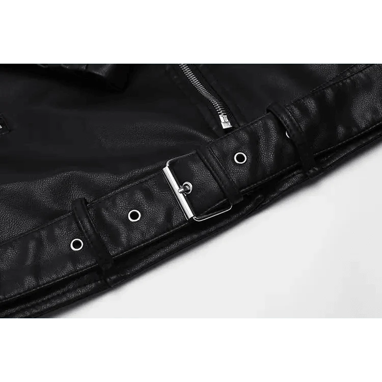PU Faux Leather Jacket Women Loose Sashes Casual Biker Jackets Outwear Female Tops BF Style Black Leather Jacket Coat Stevvex