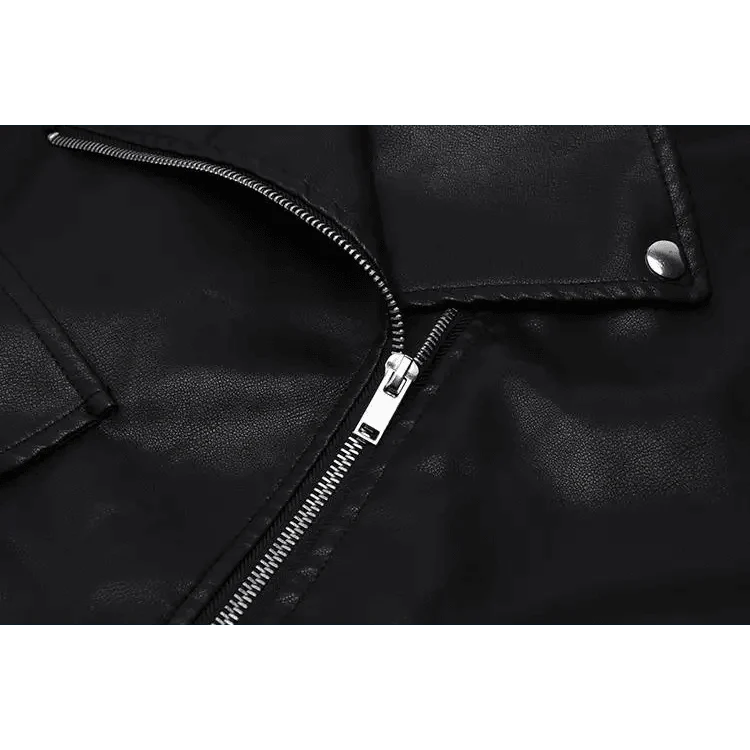 PU Faux Leather Jacket Women Loose Sashes Casual Biker Jackets Outwear Female Tops BF Style Black Leather Jacket Coat Stevvex