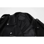 PU Faux Leather Jacket Women Loose Sashes Casual Biker Jackets Outwear Female Tops BF Style Black Leather Jacket Coat Stevvex