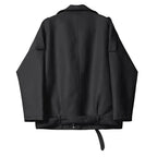 PU Faux Leather Jacket Women Loose Sashes Casual Biker Jackets Outwear Female Tops BF Style Black Leather Jacket Coat Stevvex