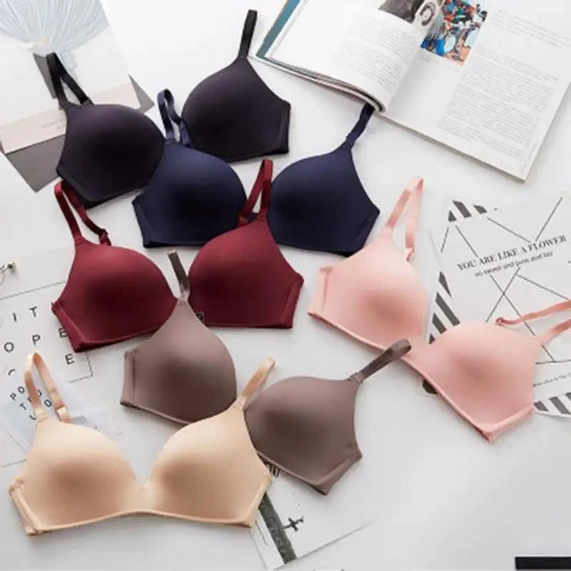 Seamless Bras for Women Push Up Bra No Wire Brassiere A B Cup Underwear Bra Three Quarters 3/4 Cup Thin Soft Sexy Stevvex