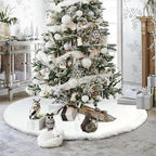 White Christmas Tree Skirt Plush Faux Fur Xmas Tree Carpet Merry Christmas Tree Decorations Ornament New Year Home Decor Stevvex