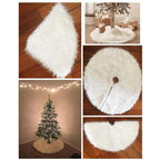 White Christmas Tree Skirt Plush Faux Fur Xmas Tree Carpet Merry Christmas Tree Decorations Ornament New Year Home Decor Stevvex