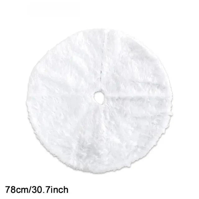 White Christmas Tree Skirt Plush Faux Fur Xmas Tree Carpet Merry Christmas Tree Decorations Ornament New Year Home Decor Stevvex