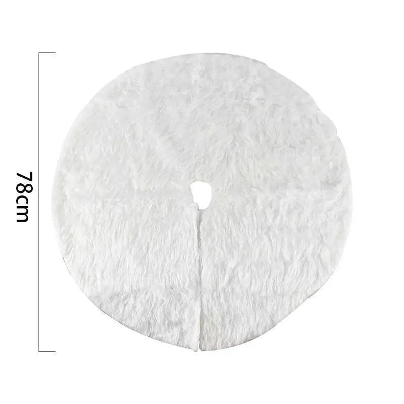 White Christmas Tree Skirt Plush Faux Fur Xmas Tree Carpet Merry Christmas Tree Decorations Ornament New Year Home Decor Stevvex