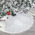 White Christmas Tree Skirt Plush Faux Fur Xmas Tree Carpet Merry Christmas Tree Decorations Ornament New Year Home Decor Stevvex