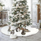 White Christmas Tree Skirt Plush Faux Fur Xmas Tree Carpet Merry Christmas Tree Decorations Ornament New Year Home Decor Stevvex