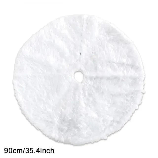 White Christmas Tree Skirt Plush Faux Fur Xmas Tree Carpet Merry Christmas Tree Decorations Ornament New Year Home Decor Stevvex