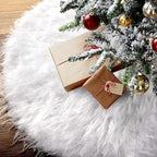 White Christmas Tree Skirt Plush Faux Fur Xmas Tree Carpet Merry Christmas Tree Decorations Ornament New Year Home Decor Stevvex