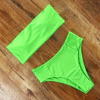 Top Swimsuit Push Up Bikini Set Women's Crop Top High Waist Swimsuit Sport High Cut Bikini Set Two Piece Bathing Suits High Waist Solid Bathing Suit Summer Swimwear Women Beachwear Stevvex