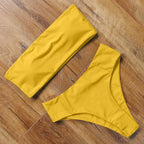 Top Swimsuit Push Up Bikini Set Women's Crop Top High Waist Swimsuit Sport High Cut Bikini Set Two Piece Bathing Suits High Waist Solid Bathing Suit Summer Swimwear Women Beachwear Stevvex