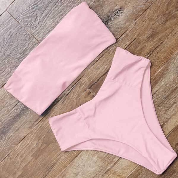 Top Swimsuit Push Up Bikini Set Women's Crop Top High Waist Swimsuit Sport High Cut Bikini Set Two Piece Bathing Suits High Waist Solid Bathing Suit Summer Swimwear Women Beachwear Stevvex