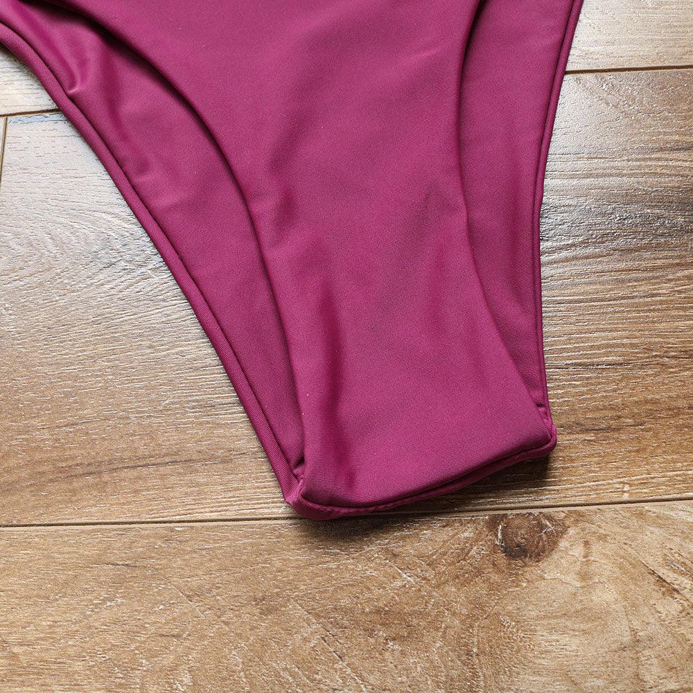 Top Swimsuit Push Up Bikini Set Women's Crop Top High Waist Swimsuit Sport High Cut Bikini Set Two Piece Bathing Suits High Waist Solid Bathing Suit Summer Swimwear Women Beachwear Stevvex