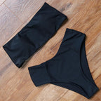 Top Swimsuit Push Up Bikini Set Women's Crop Top High Waist Swimsuit Sport High Cut Bikini Set Two Piece Bathing Suits High Waist Solid Bathing Suit Summer Swimwear Women Beachwear Stevvex