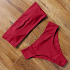 Top Swimsuit Push Up Bikini Set Women's Crop Top High Waist Swimsuit Sport High Cut Bikini Set Two Piece Bathing Suits High Waist Solid Bathing Suit Summer Swimwear Women Beachwear Stevvex