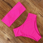 Top Swimsuit Push Up Bikini Set Women's Crop Top High Waist Swimsuit Sport High Cut Bikini Set Two Piece Bathing Suits High Waist Solid Bathing Suit Summer Swimwear Women Beachwear Stevvex